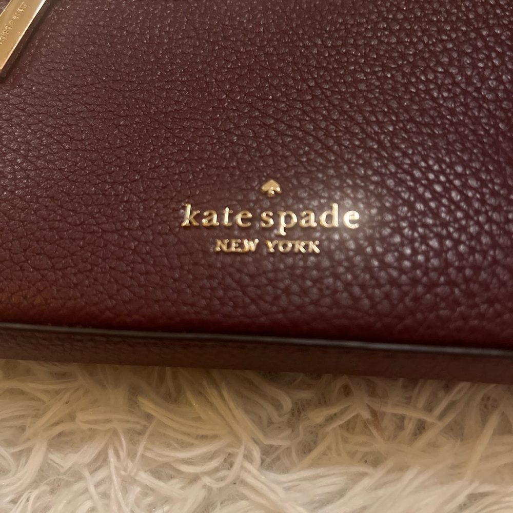 Kate Spade Leila Pebbled Leather Convertible Wristlet Cherrywood NWOT Classic - Picture 13 of 13